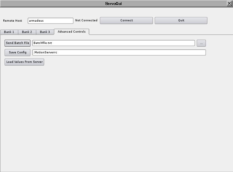 ServoGui Advanced Controls