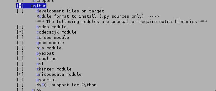 Menuconfig package python.png